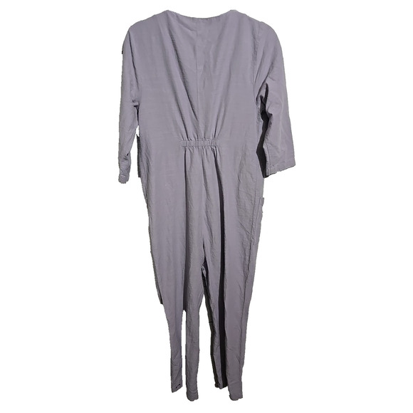 The Nines by Hatch Button Front 3/4 Sleeve Maternity Jumpsuit Womans Size Medium - Picture 3 of 6